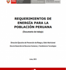 REQUERIMIENTOS DE ENERGÍA PARA LA POBLACIÓN PERUANA